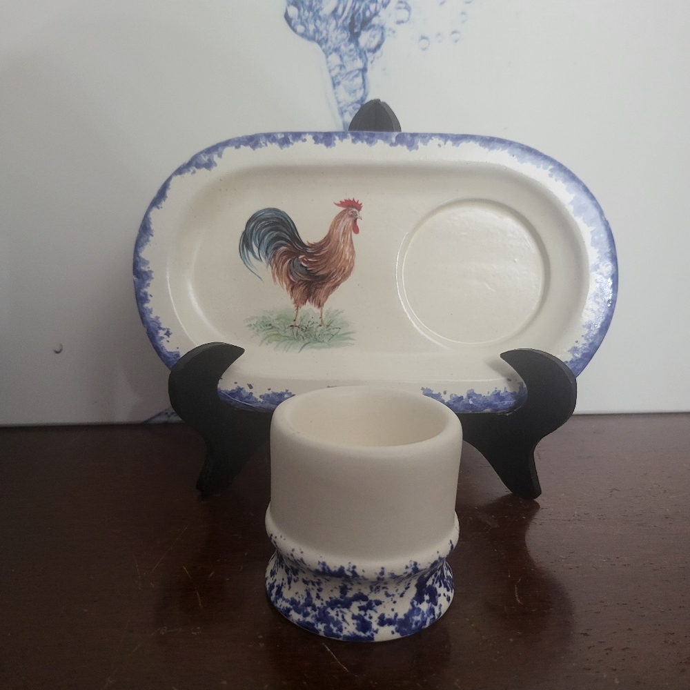 Egg coddler & saucer/plate